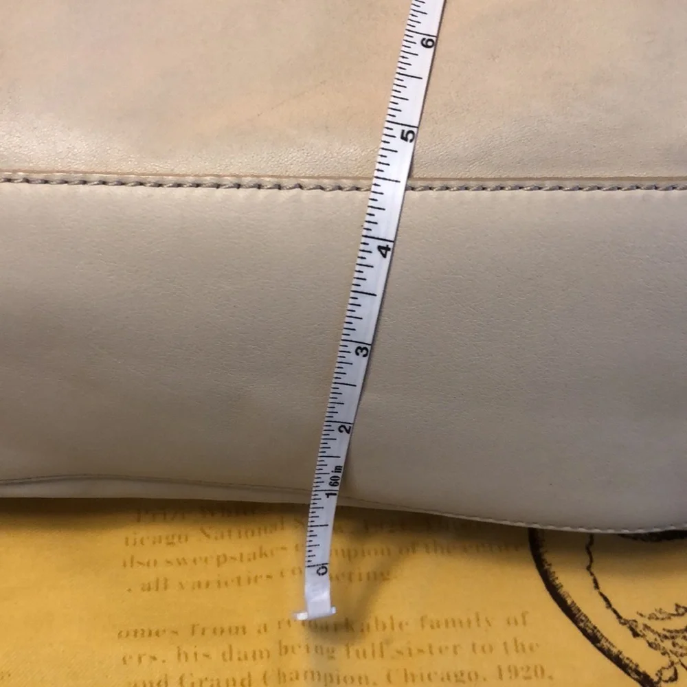 Banana Republic Cream Leather Large Slouchy Hobo Bag with gold colored hardware